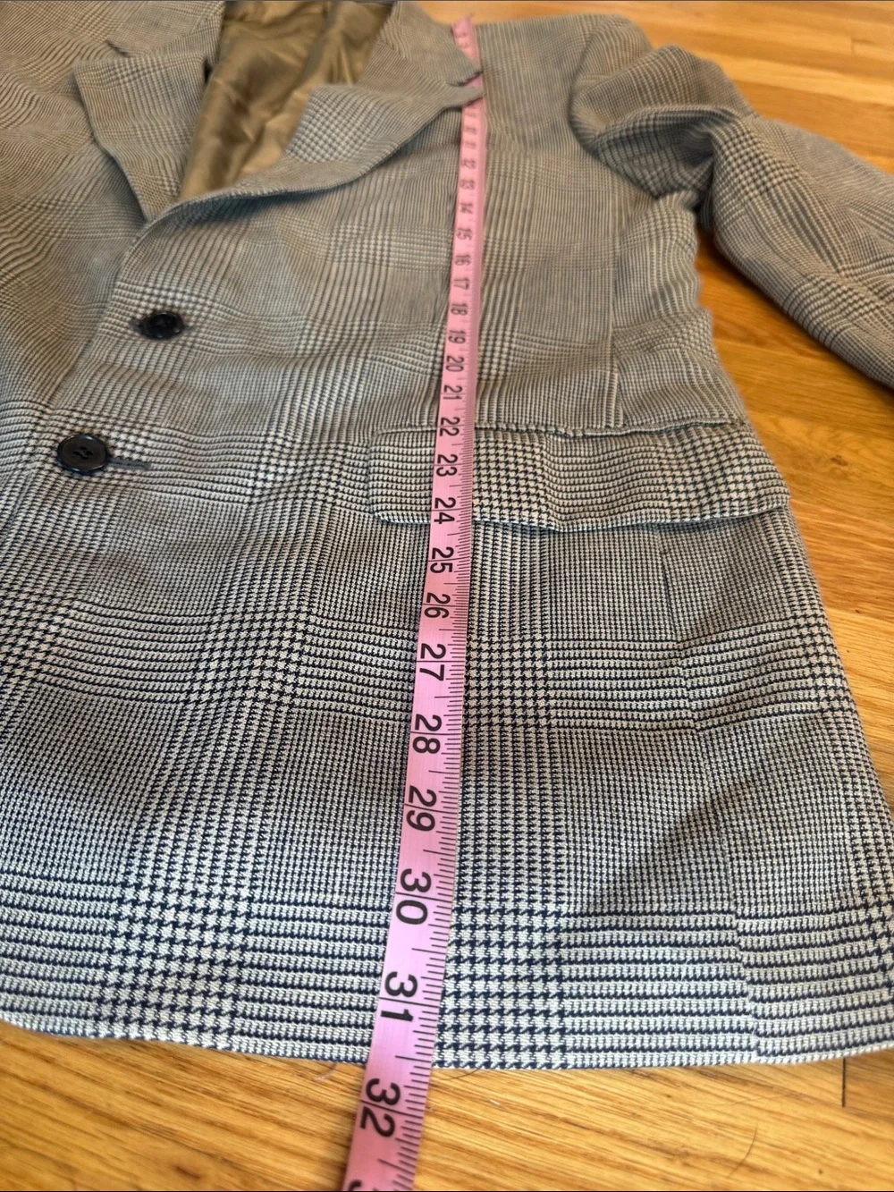 Vintage Joseph Abboud Made in USA Houndstooth Wool/Linen Blend Blazer Size 40R